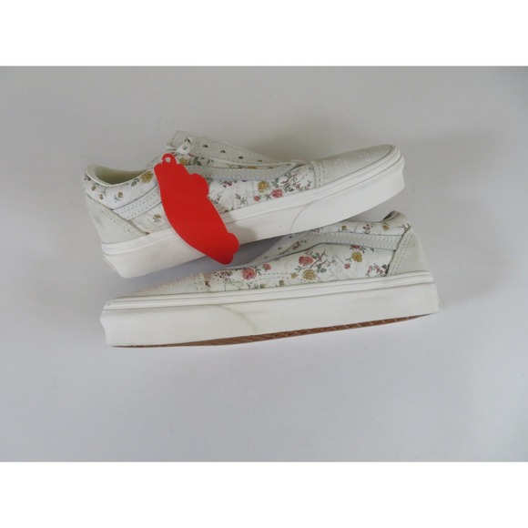 Vans Old Skool Womens 5 Shoes Floral Sk8 Low Sneaker Canvas Casual Beige - Picture 7 of 9